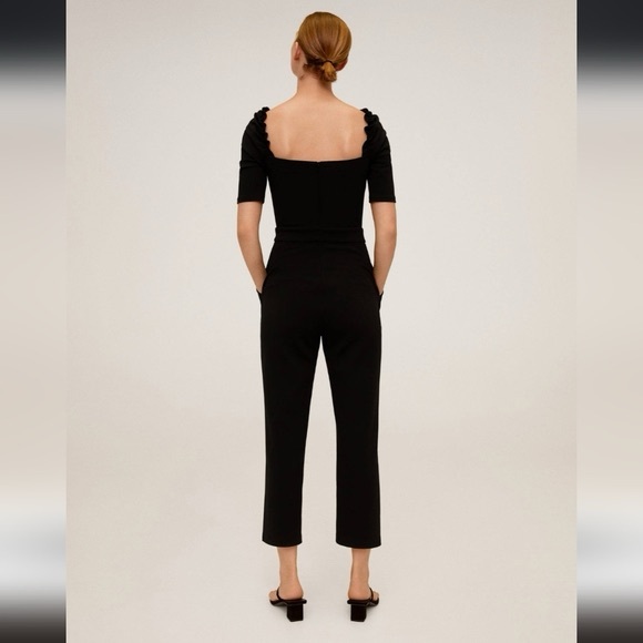 MNG Mango Black Flowy Long Jumpsuit - Picture 3 of 7